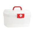 thumbnail image 5 of First Aid Storage Box Large Capacity Double Layer Bins Multipurpose Portable First Aid Storage Case Container for Sewing Arts Crafts Hiking L, 5 of 9