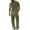 Army Green, variant on Men's 2 Piece Linen Shirts with Hoodie Suit Long Sleeve Pants Set Casual Drawstring Daily Wear Army Green L(L)