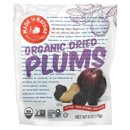 Made In Nature Organic Dried Plums 6 oz Pack of 2