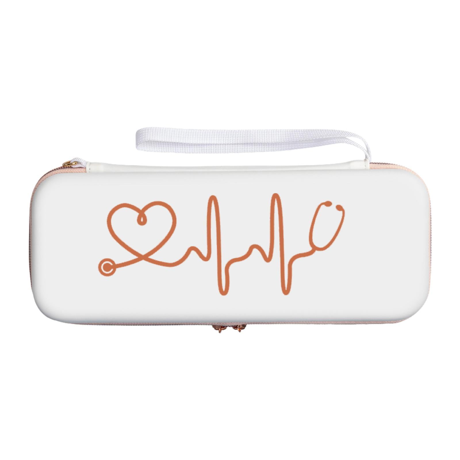AMLESO Stethoscope Case Organizer Shockproof Lightweight Portable Dustproof with Pocket Professional Storage Box Stethoscope Holder White