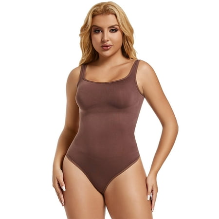 MANIFIQUE Women s Scoop Neck Sleeveless Bodysuits Backless Tank Top Body Suits for Womens Sexy Thong Bodysuit Tops Leotards