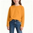 thumbnail image 4 of FAIWAD Boys Girls Long Sleeve Tops Kids Crewneck Casual Solid Color Pullover Basic School Daily Outdoor Clothes, 4 of 8