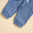 thumbnail image 6 of NIEWTR Baby Boy Girl Pants Outfits Long Shirts Sweatshirt Pants Infant Clothes Fall Winter Outfits (12-18 Months,Blue), 6 of 7