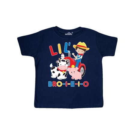 

Inktastic Farmer Tractor EIEIO Little Bro Gift Toddler Boy Girl T-Shirt