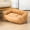 Khaki, variant on Suede Dog Sofa Bed Washable Combed Filled, ZzCityTK Orthopedic Pet Lounger for Extra Small Medium Breeds, Cozy Rectangle Couch with Non-Slip Bottom for Dogs Cats, Red