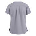 thumbnail image 4 of Iaqnaocc Women's Scrubs Classic Wrinkle-Resist Nurse Working Uniforms Fashion V Neck Side Slits Scrub Tops Ultra Soft Short Sleeve Tees Blouse with Pockets Light Gray M, 4 of 4