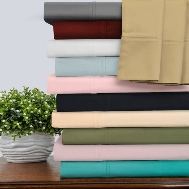 400-Thread Count 100% Egyptian Cotton Bedding Sheets & Pillowcases, 4