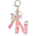 thumbnail image 2 of Porte-clés Lettre A-Z Pendentif Papillon à Franges Porte-Clés, 2 of 3