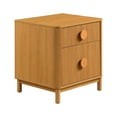 thumbnail image 3 of Beautiful 2-Drawer Fluted Nightstand with Teched Away by Drew Barrymore, Warm Honey Finish, Adults and Teens, 3 of 17