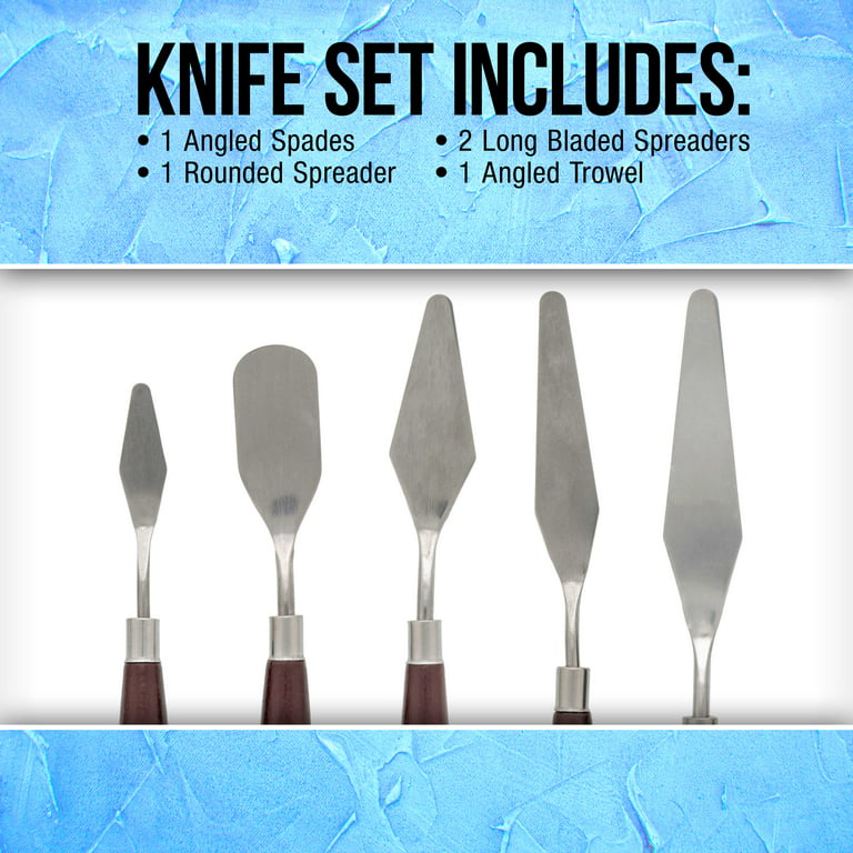AOOKMIYA 5 PCS Steel Spatula Palette Knives Basic Painting Tool for Oi