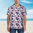 thumbnail image 2 of Bingfone Men's Short Sleeve Button Down Shirts Hawaiian record rock music Skull Printed Beach Shirt, 2 of 7