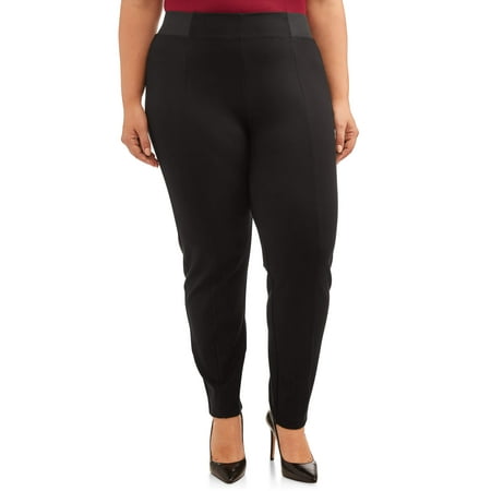 Terra & Sky Women's Plus Size Comfort Waistband Ponte (Best Plus Size Work Pants)
