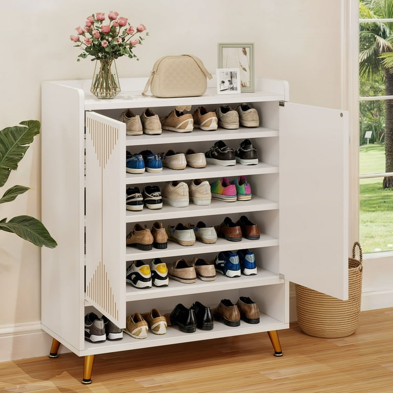 Uforic 5-Tier Modern Shoe Cabinet with Door& Adjustable Shelves