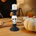 thumbnail image 5 of Cheapark Skull Ornament Pillar Candle Holder Halloween Decoration Indoor Resin Wax Candelabra For Tabletop Gothic Centerpiece, 5 of 6