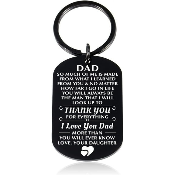 Dad Keychain Gifts from Daughter Fathers Day Birthday Gifts for Dad Christmas Wedding Valentine Day Thanksgiving Gifts from Daughter to Dad Daddy New Dad Papa Stepdad Men Him Father Daughter Gifts
