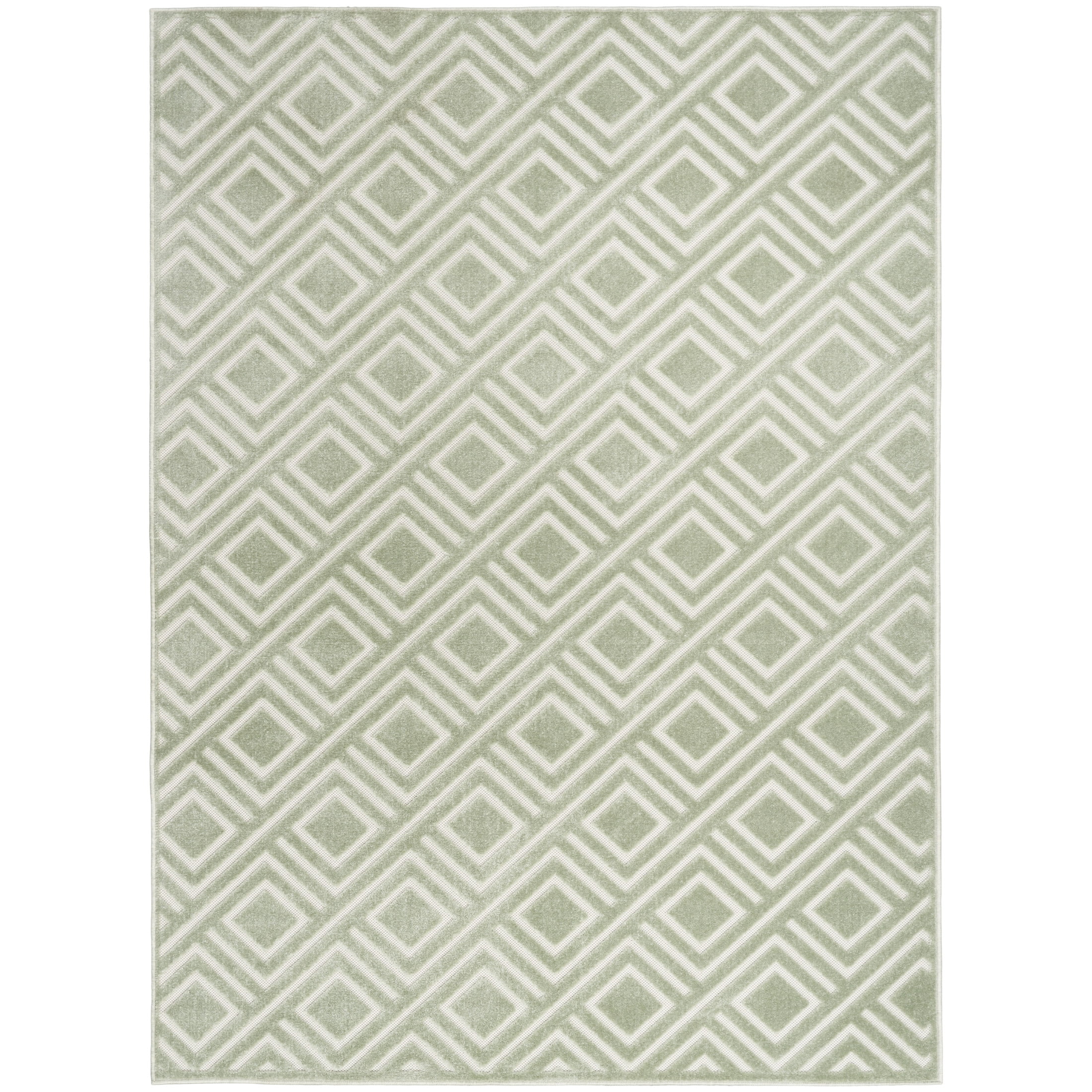 Nourison Care Free 3'11" x 5'11" Green Modern Indoor Rug
