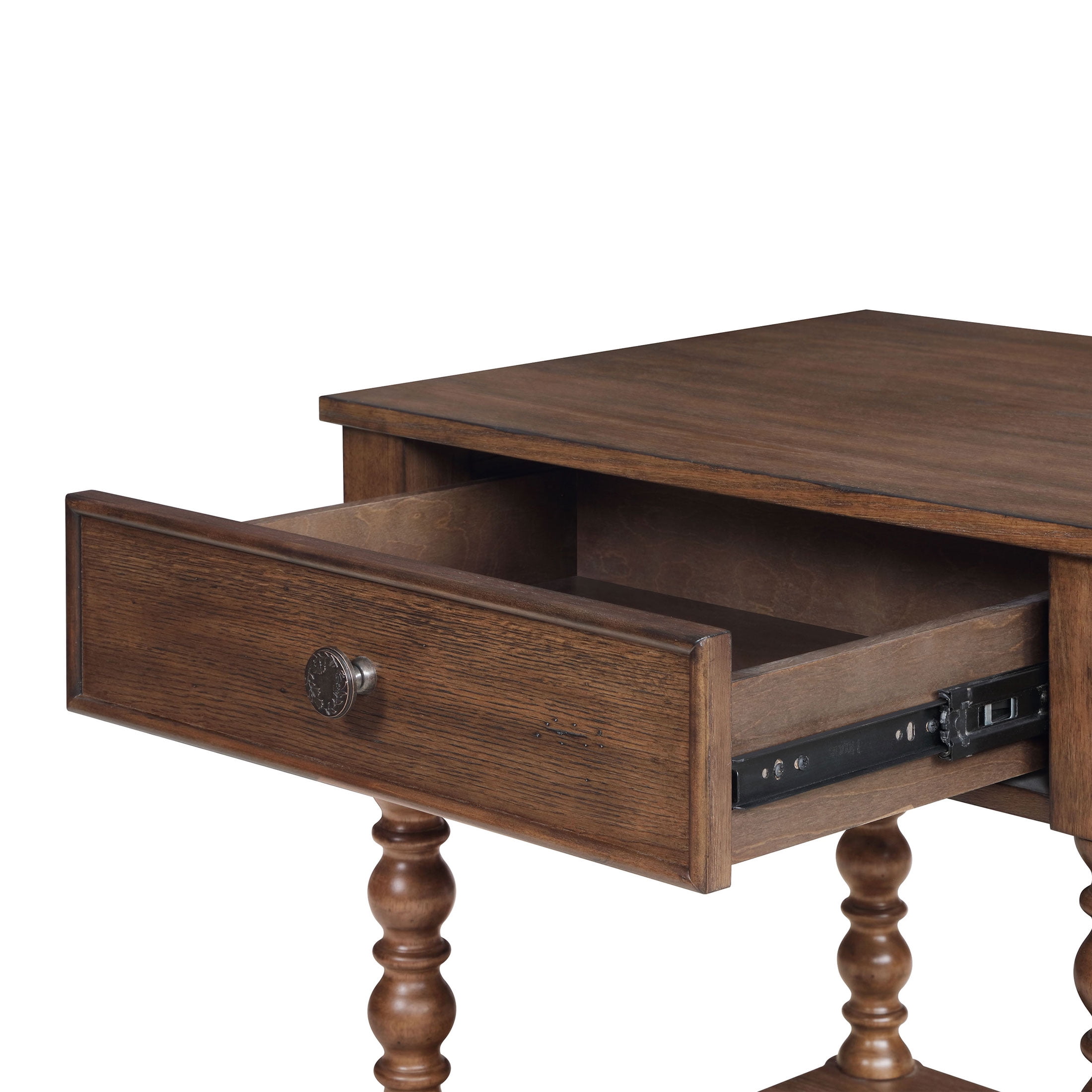 Pioneer Woman Harper Spindle Nightstand with USB Charging Ports, Homestead Brown