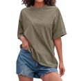 thumbnail image 2 of Tittly T Shirts for Women Spring Tops for Women Womens Washed Vintage Oversized T Shirt Casual Baggy Streetwear Tee Workout Short Sleeve Trendy Tops Tshirts Shirts Basic Tees AG L, 2 of 5