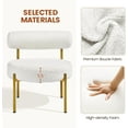 thumbnail image 5 of CRXX Boucle Accent Chair, Modern Tufted Vanity Chair, Cozy Sherpa Barrel Chair with Gold Legs, Club Chair for Living Room Bedroom Vanity Room Home Office, 2pcs, White, 5 of 10