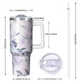 thumbnail image 2 of Floral 40oz Tumbler– Stainless Steel Insulated Tumbler with Handle and Straw, Large Capacity Travel Cup for Hot & Cold Drinks,Thanksgiving,Christmas, Spring,Flower, 2 of 6