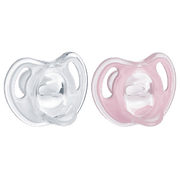Tommee Tippee Ultra-Light Silicone Pacifier (0-6 Months, 2 Count) Symmetrical One-Piece Design, BPA-Free Silicone Binkies