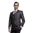 thumbnail image 2 of Statement Pure Wool Solid Heather Charcoal 3 Piece Suit TZ-100 By Alberto Nardoni Brand Designer, 2 of 3