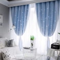 thumbnail image 6 of EFINNY Stars Blackout and Sheer Curtains for Bedroom Girls Kids Baby Room, Double Layer Star Cut Out Living Room Window Curtain, W39 x L79 Inch Length (1 Panel,Blue), 6 of 7