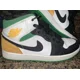 thumbnail image 2 of N I-K-E A i r-Jor-dan 1 Mid SE Oakland Sneaker Mens Size 8 Used 852542-101 Green Gold, 2 of 6