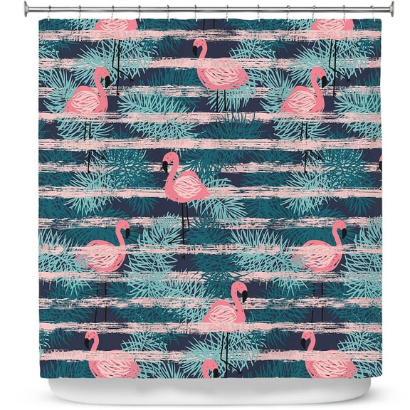 Shower Curtains 70" x 84" from DiaNoche Designs by Metka Hiti - Flamingo Lines