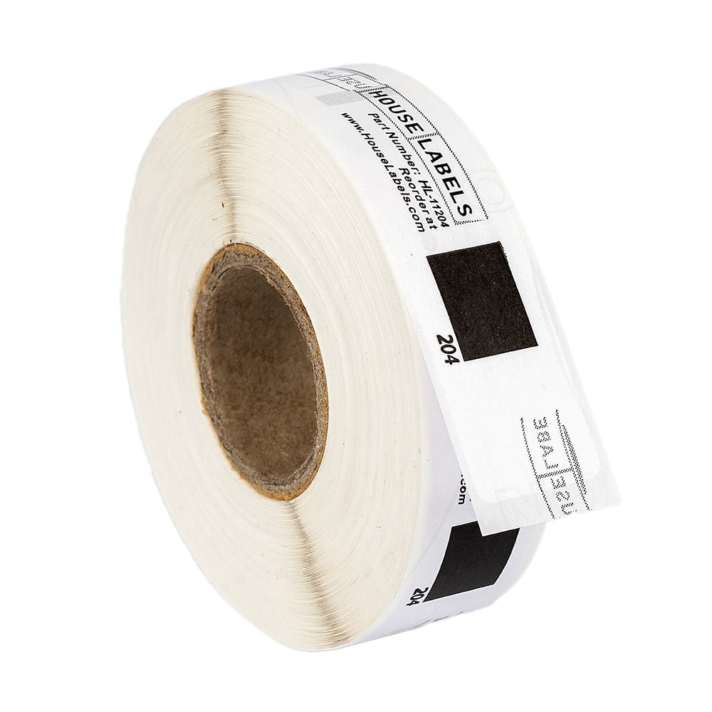 HOUSELABELS Compatible with DK-1204 Replacement Roll for Brother QL Label Printers; 400 Multipurpose Labels; 2/3" x 2-1/8" (17mm*54mm) with 1 REUSABLE CARTRIDGE - 12 Rolls