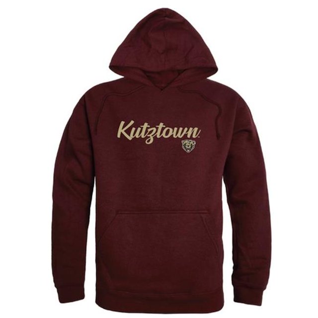W Republic 558-321-MAR-04 Men Kutztown Golden Bears Script Hoodie, Maroon - Extra Large