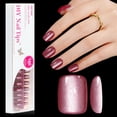 thumbnail image 1 of Set de pantalones cortos Jofay Fashion Wine Red Cat Eye de Press On Nails, 1 of 7