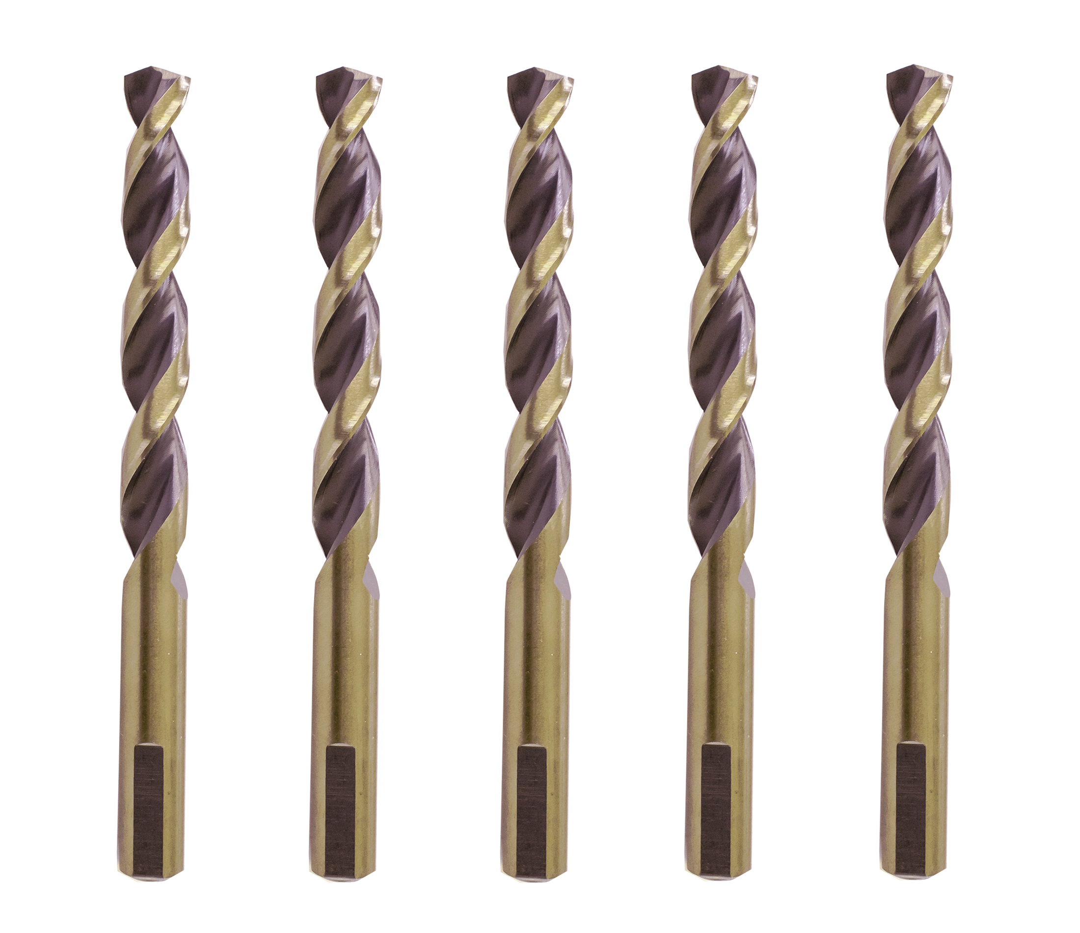 Drillforce 5-Piece 23/64" HSS Titanium Twist Drill Bit Set – Jobber Length For Metal