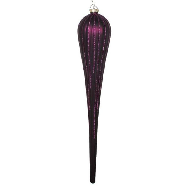 Vickerman MT195126D 15.75 Po. Ornement Prune Glitter Drop - 2 par Sac