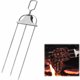 thumbnail image 5 of Tenedor de barbacoa de acero inoxidable para exteriores | Herramienta de brocheta de 3 puntas para asar brochetas, salchichas, alitas de pollo, mariscos, verduras | Grado 430 engrosado | 14,76 x, 5 of 8