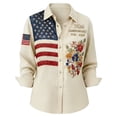 thumbnail image 4 of Button Up Shirt Women 2026 America 250th Anniversary Printed Casual Tops Summer Tops, 4 of 6