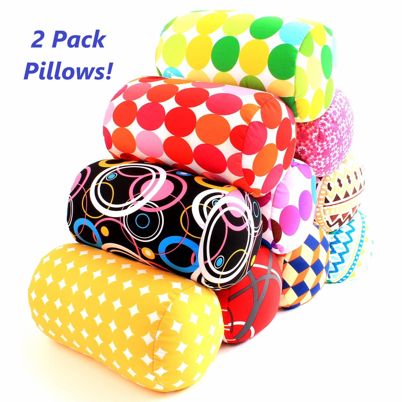 2 Pack Bookishbunny Micro Bead Roll Bed Chair Car Cushion Neck Head