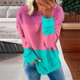 thumbnail image 1 of ICHUANYI Clearance Women's Fashion Printed Loose T-shirt Long Sleeves Blouse Round Neck Casual Tops Sweatshirt Hoodies(Pink, S) ICHUANYI WER2023081511356, 1 of 5