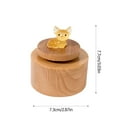 thumbnail image 3 of Xecvkr Mini Round Wooden Music Box with Rotating Top Glow in the Dark Cat Design Decorative Jewelry Box Musical Gift for Children Adults, 3 of 6