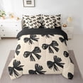 thumbnail image 4 of Erosebridal Black Bow Bed In A Bag With Sheets Black Bow Tie Bedding Set Adults Room Decor,Watercolor Bowknot Girls Twin Comforter Set 7 Piece Black White Simple Decor Sheet Set With Comforter, 4 of 6