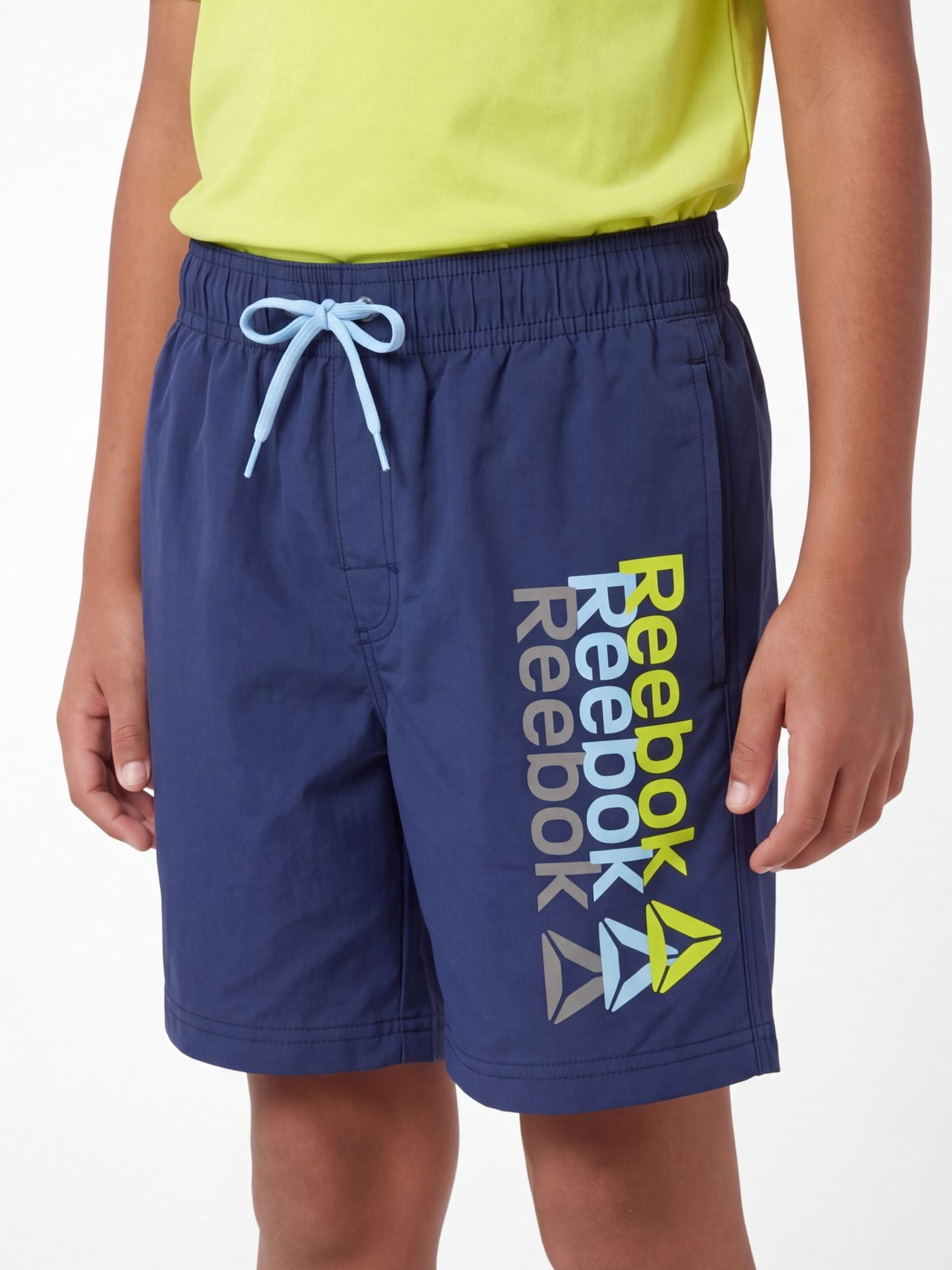 Reebok Boys Volley Swim Trunks with Elastic Drawstring Waistband and UPF 50+ Protection, Sizes 4-18