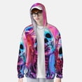thumbnail image 2 of Gaeub Neon Skull With Milkshake Men's and Women's UPF 50+ Long-Sleeved Sun Protection Clothing, Fishing Shirt Long Sleeve Zip-X-Large, 2 of 7