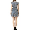 thumbnail image 3 of Unique Bargains Women's Floral Ruffle V-Neck Cap Sleeve Casual Summer Dress, 3 of 6
