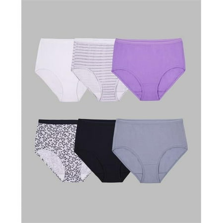 Ladies Cotton Panty Briefs  Assorted Color - Size 8 - Pack of 6