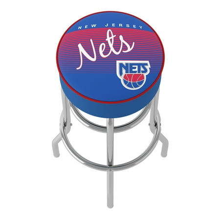 New Jersey Nets NBA Hardwood Classics Padded Swivel Bar Stool - Royal Blue, Red, White
