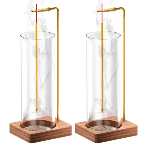 Soporte para incienso HzTint, anticenizas que no se ensucian, con colector de vidrio para cenizas