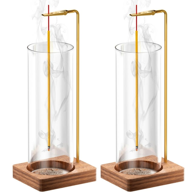 Soporte para incienso HzTint, anticenizas que no se ensucian, con colector de vidrio para cenizas