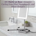 thumbnail image 4 of Jerdon Lighted Makeup Mirror with 5X Magnification - Rectangular Tabletop Vanity Mirror with Bright LED Lighting, Nickel Finish, 6.5" x 9" - Model JRT910NL, 4 of 8
