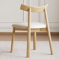 thumbnail image 3 of Ciphrias Dining Chairs Set of 2, 30.71" Natural Wood Chairs with PU Cushion Seat, Curved Back, Armless for Dining Room Kitchen, 3 of 8