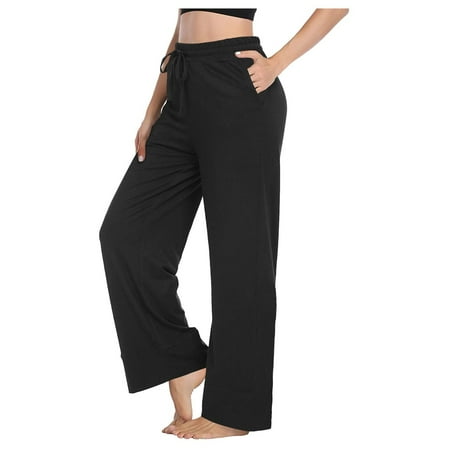 

Xinqinghao Lounge Pants Womens Casual Solid Color Comfortable Pajamas Sport Pants Long Yoga Trousers Cargo Pants Black XL